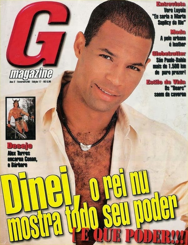 capa da revista g magazine do ex jogador dinei
